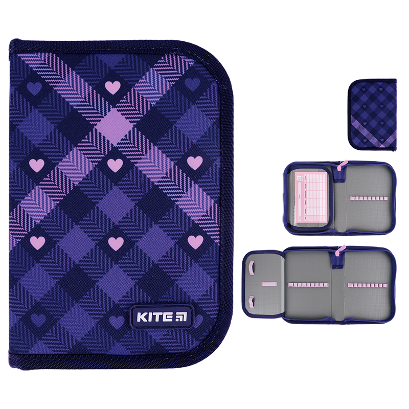 Pencil case without stationery Kite K24-621-1, 1 compartment, 1 fold