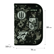 Pencil case without stationery Kite Air Force K24-622-10, 1 compartment, 2 folds 1