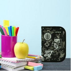 Pencil case without stationery Kite Air Force K24-622-10, 1 compartment, 2 folds 5