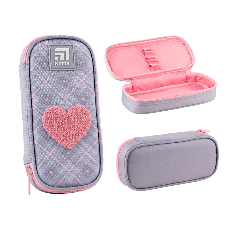 Pencil case Kite Fluffy Heart K24-662-13